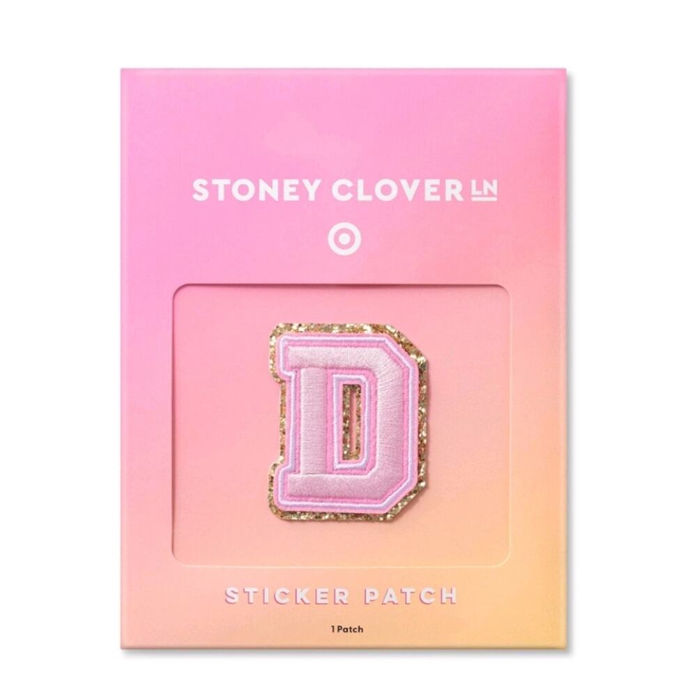 STONEY CLOVER LANE X TARGET COLLAB PINK GLITTER D LETTER PATCH NWT BRAND NEW